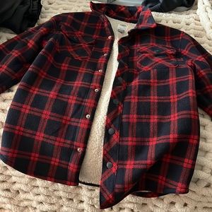 Thick button down Sherpa lined jacket